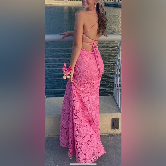 Pink Prom Dress💓💓size 2 - Picture 3 of 4